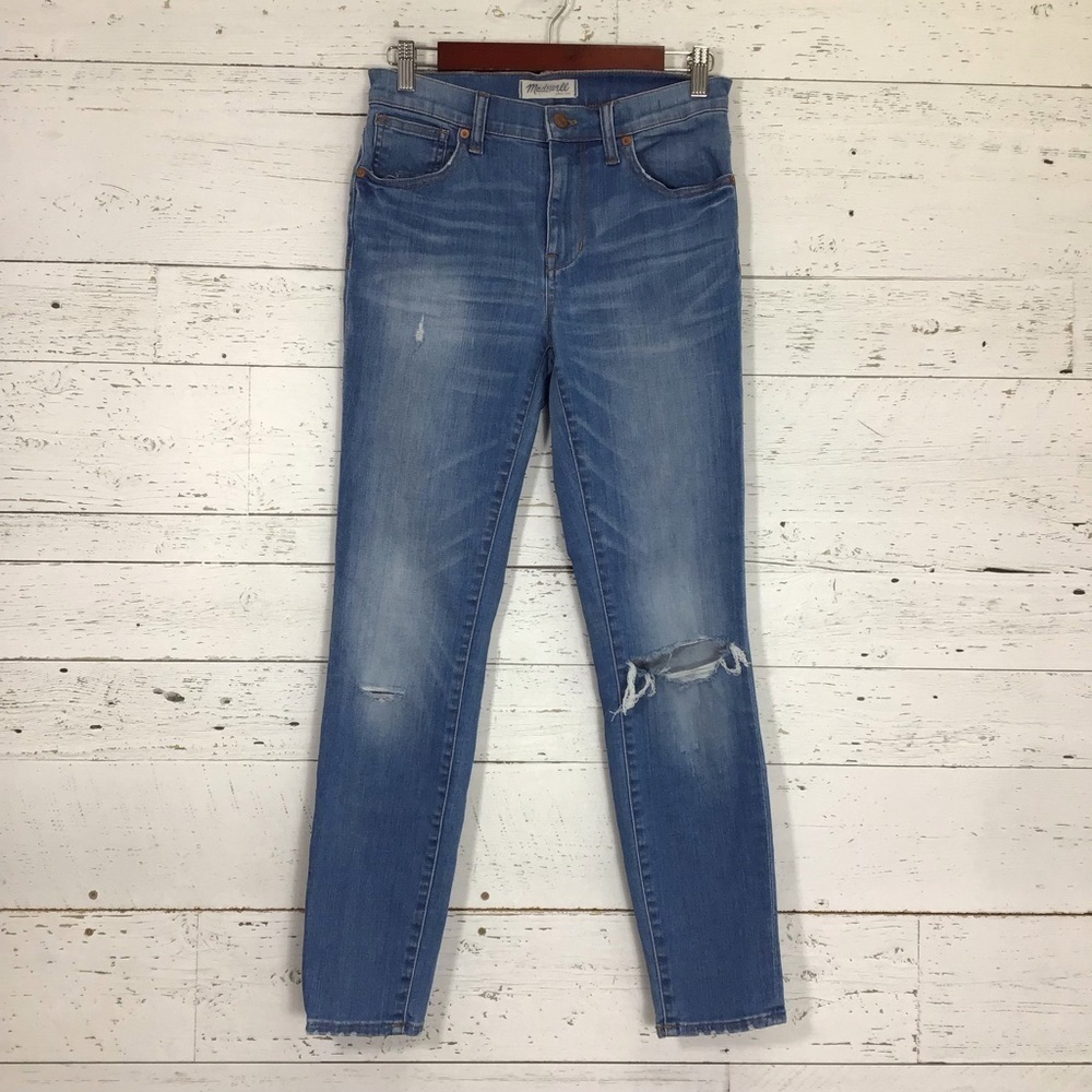 Madewell 9” High Riser Skinny Skinny Distressed Jeans Size 27​​​​​​​